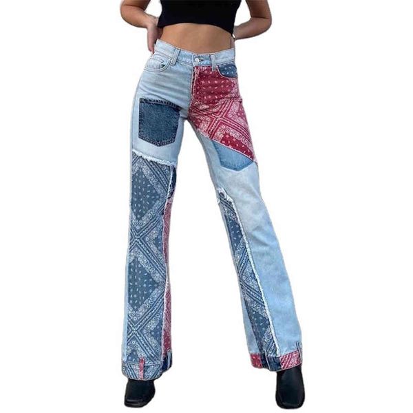 jean cotton patchwork high waist straight casual jeans women vintage streetwear color block lady 2021 bottom denim pants trouser, Blue
jean cotton patchwork high waist straight casual jeans women vintage streetwear color block lady 2021 bottom denim pants trouser, Blue