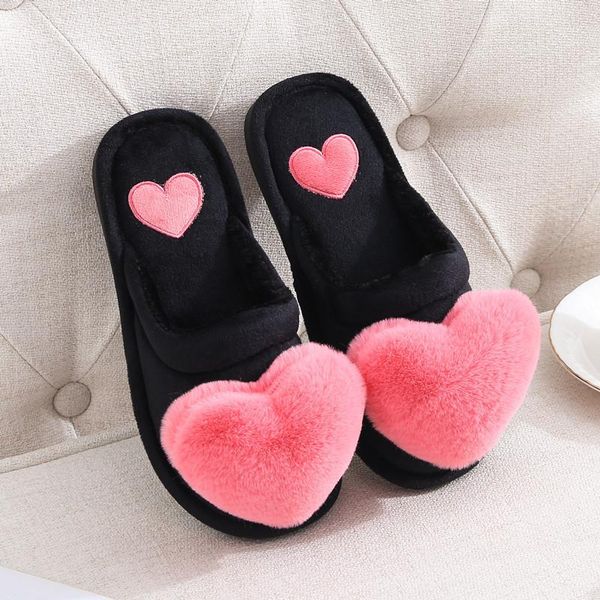 slippers winter warm women shoes woman cute love heart plush home indoor slipper faux fur slides house, Black
slippers winter warm women shoes woman cute love heart plush home indoor slipper faux fur slides house, Black