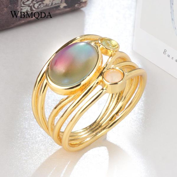 cluster rings wbmqda for women romantic style colorful moonstone yellow gold color anniversary creative gift fashion jewelry, Golden;silver
cluster rings wbmqda for women romantic style colorful moonstone yellow gold color anniversary creative gift fashion jewelry, Golden;silver