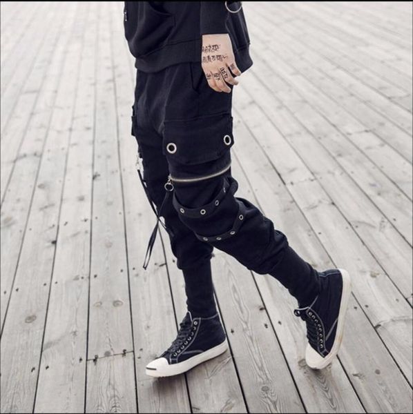 men's pants m-5xl men large pocket casual streamers heavy metal loose harem tide sweatpants singer costumes, Black
men's pants m-5xl men large pocket casual streamers heavy metal loose harem tide sweatpants singer costumes, Black