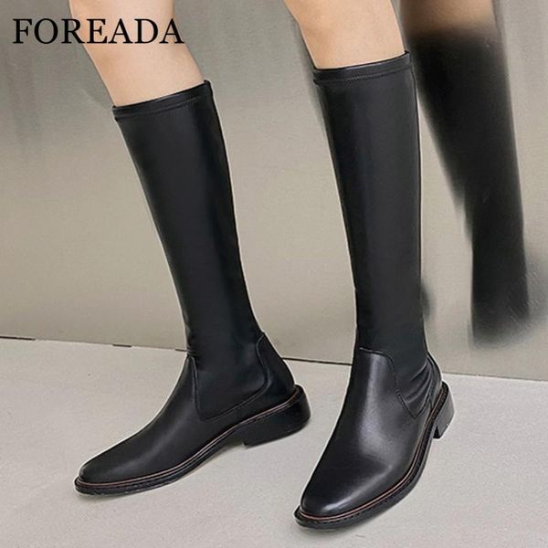 boots foreada real leather knee high woman med heel riding block long female shoes autumn winter black size 40
boots foreada real leather knee high woman med heel riding block long female shoes autumn winter black size 40