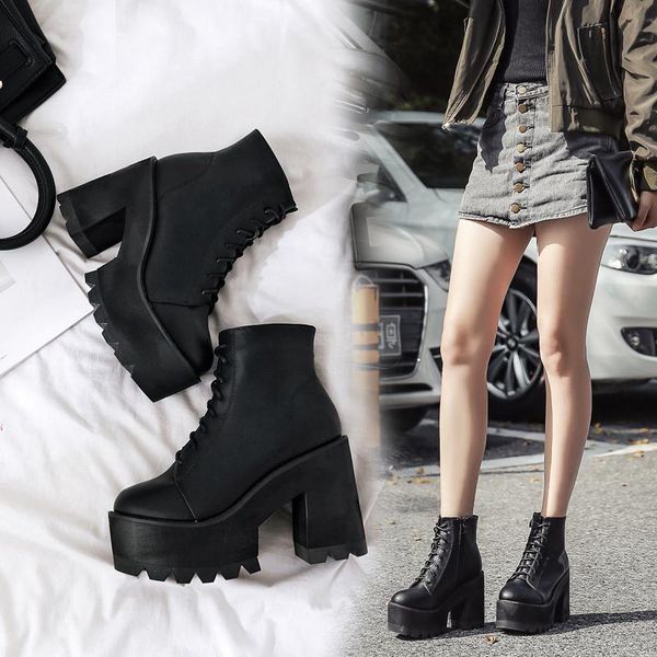 boots black women block high heels lace up combat platform goth punk ankle shoes v56
boots black women block high heels lace up combat platform goth punk ankle shoes v56