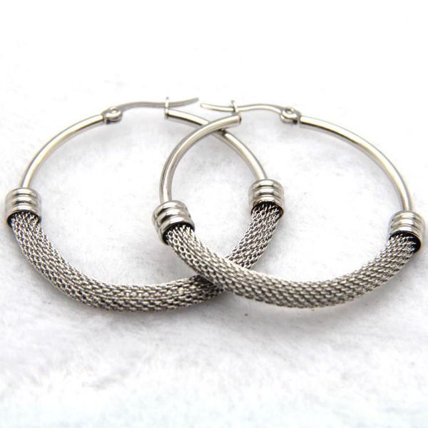 hoop & huggie fashion half mesh earrings color gold stainless steel 4 sizes cable jewelry for women, Golden;silver
hoop & huggie fashion half mesh earrings color gold stainless steel 4 sizes cable jewelry for women, Golden;silver