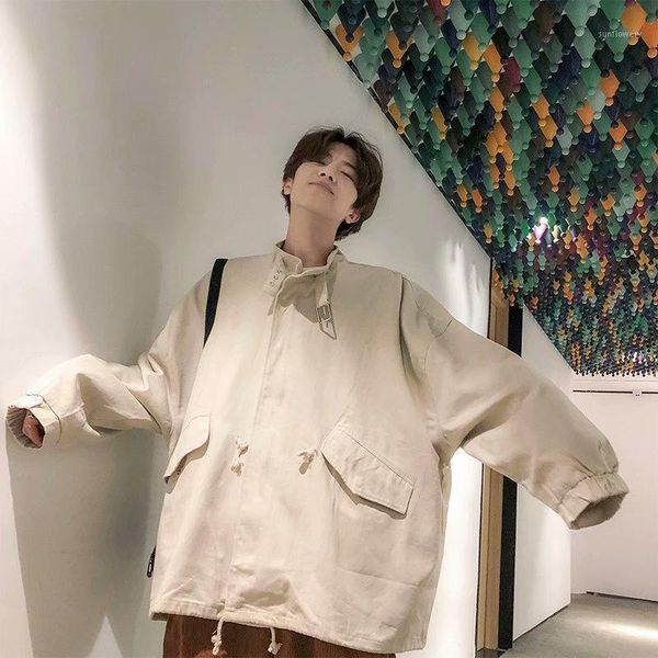 solid color retro work jacket men's korean fashion loose casual harajuku streetwear pilot bomber coat men jackets, Black;brown
solid color retro work jacket men's korean fashion loose casual harajuku streetwear pilot bomber coat men jackets, Black;brown