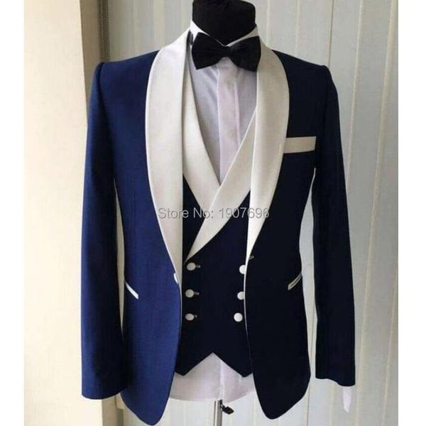men's suits & blazers blue slim fit men for wedding prom groom tuxedos double breasted waistcoat shawl lapel 3 piece jacket pants vest, White;black
men's suits & blazers blue slim fit men for wedding prom groom tuxedos double breasted waistcoat shawl lapel 3 piece jacket pants vest, White;black