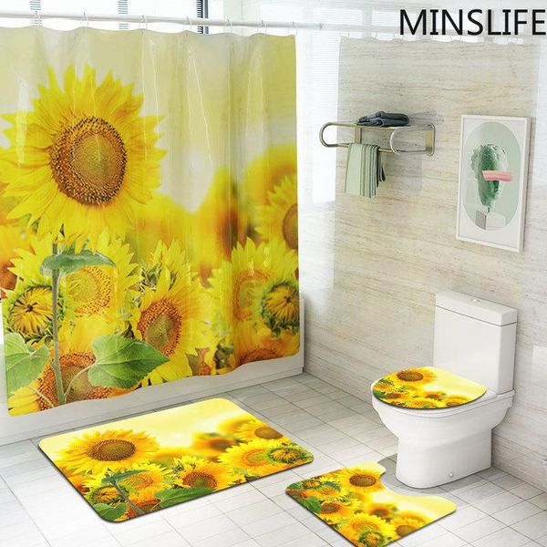 yellow sunflower printed shower curtain set with rug anti-slip carpet bathtub toilet screen waterproof bathroom decor hooks curtains
yellow sunflower printed shower curtain set with rug anti-slip carpet bathtub toilet screen waterproof bathroom decor hooks curtains