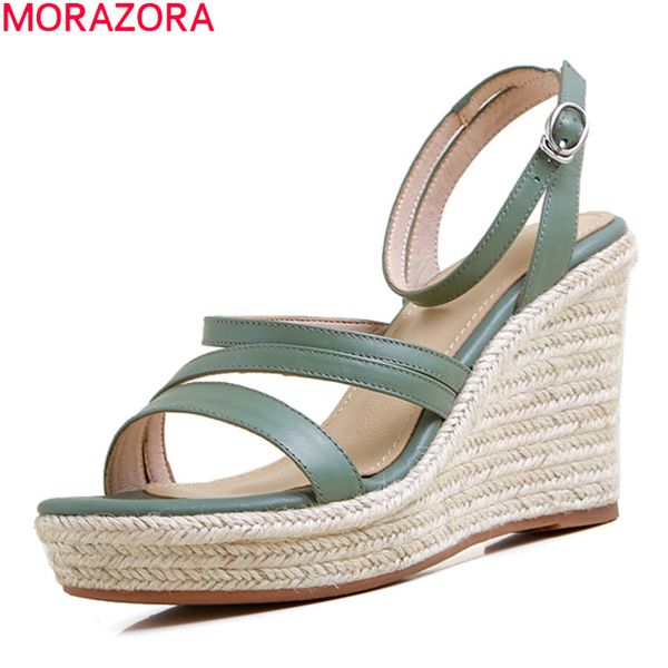 morazora brand women sandals genuine leather wedges platform party wedding shoes summer 2 colors women pumps 210506, Black
morazora brand women sandals genuine leather wedges platform party wedding shoes summer 2 colors women pumps 210506, Black