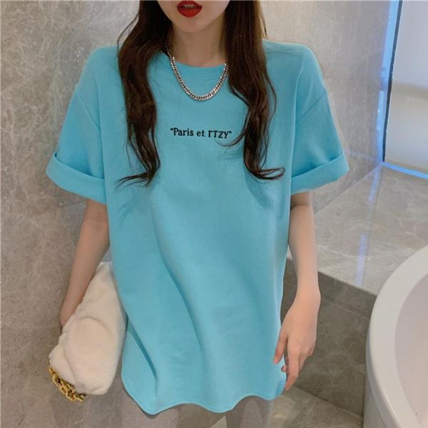 women's t-shirt casual korean fashion simple spring summer loose all-match round neck split short sleeve top, White
women's t-shirt casual korean fashion simple spring summer loose all-match round neck split short sleeve top, White