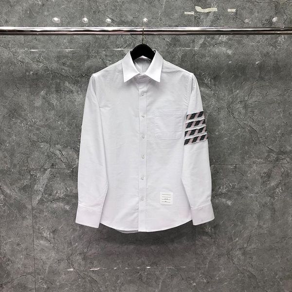 men's casual shirts fashion 2021 brand men slim white striped long sleeve shirt spring autumn oxford solid clothing, White;black
men's casual shirts fashion 2021 brand men slim white striped long sleeve shirt spring autumn oxford solid clothing, White;black