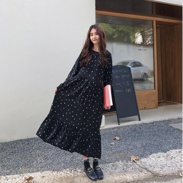 casual dresses 4xl spring autumn women plus size fashion loose big hem dot long sleeve for larger one-piece, Black;gray
casual dresses 4xl spring autumn women plus size fashion loose big hem dot long sleeve for larger one-piece, Black;gray