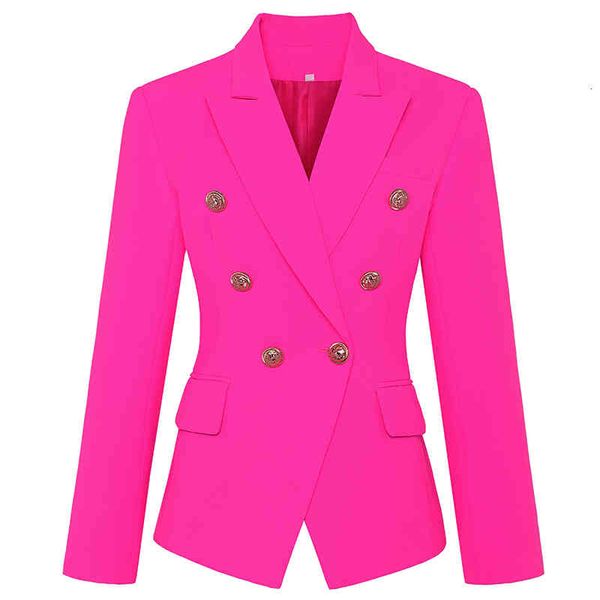 women's wool & blends classic women's blazer jacket with metal buttons, high street , design style, two breasted, slim fit pink lm, Black
women's wool & blends classic women's blazer jacket with metal buttons, high street , design style, two breasted, slim fit pink lm, Black