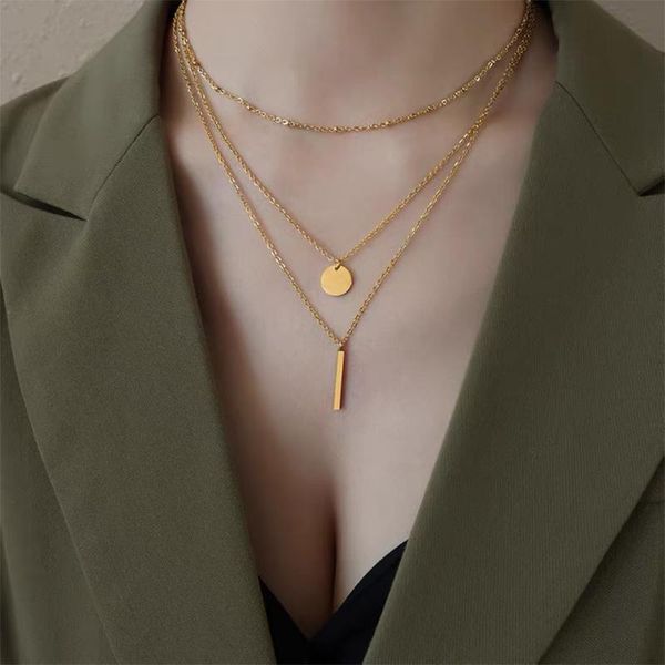 pendant necklaces multi-layer necklace multi-necklace fashion personality stainless steel european and american, Silver
pendant necklaces multi-layer necklace multi-necklace fashion personality stainless steel european and american, Silver