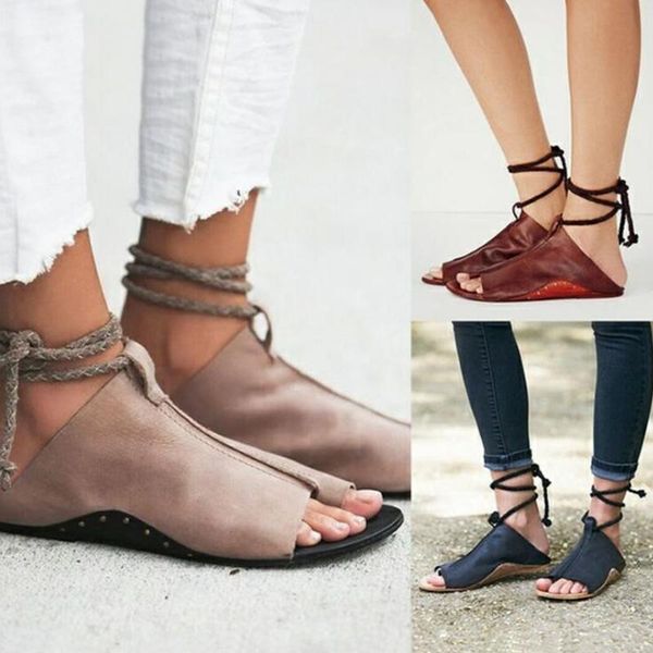 summer sandals women shoes woman ankle strap flat lace up breathable leather female footwear plus size 35-43, Black
summer sandals women shoes woman ankle strap flat lace up breathable leather female footwear plus size 35-43, Black