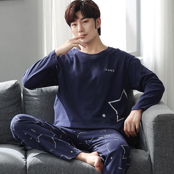 men's sleepwear cotton long sleeve pants pajamas set for men simple star print blue soft autumn warm casual home clothes outdoor nighti, Black;brown
men's sleepwear cotton long sleeve pants pajamas set for men simple star print blue soft autumn warm casual home clothes outdoor nighti, Black;brown