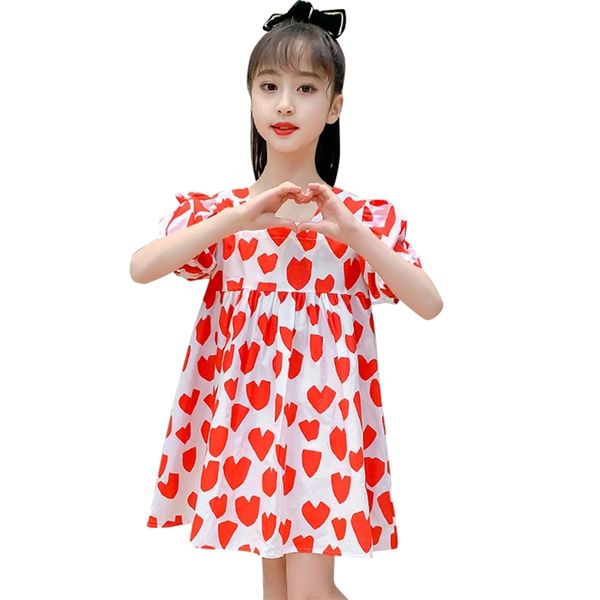 big girls dress heart pattern summer for kids casual style costume 6 8 10 12 14 210528, Red;yellow
big girls dress heart pattern summer for kids casual style costume 6 8 10 12 14 210528, Red;yellow