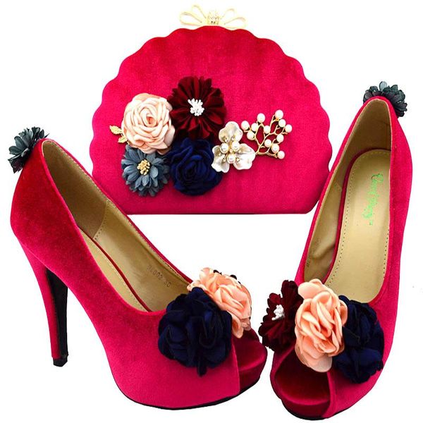 decorate with flowers sandals heels italian women shoes and bag to math ins coming for party dress, Black
decorate with flowers sandals heels italian women shoes and bag to math ins coming for party dress, Black
