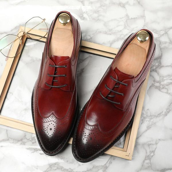 classic business men's dress shoes gentleman waxing process formal wedding men lace up borogue office oxford g220, Black
classic business men's dress shoes gentleman waxing process formal wedding men lace up borogue office oxford g220, Black