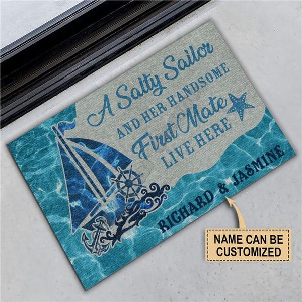 carpets personalized a salty sailor and her handsome first mate live here doormat non slip door floor mats decor porch
carpets personalized a salty sailor and her handsome first mate live here doormat non slip door floor mats decor porch