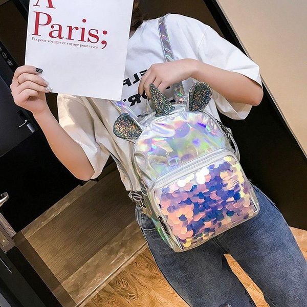 backpack trendy colorful laser sequin decoration student school bag creative personality cute girl casual all-match
backpack trendy colorful laser sequin decoration student school bag creative personality cute girl casual all-match