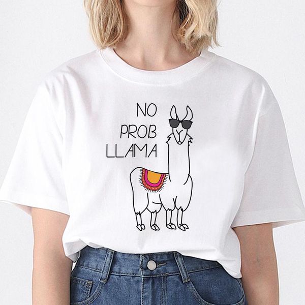 women's t-shirt fashion cartoon women tee short-sleeved summer ladies harajuku lovely alpaca tshirt, White
women's t-shirt fashion cartoon women tee short-sleeved summer ladies harajuku lovely alpaca tshirt, White