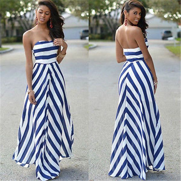 casual dresses summer striped beach dress women off shoulder party long maxi sundress sleeveless backless, Black;gray
casual dresses summer striped beach dress women off shoulder party long maxi sundress sleeveless backless, Black;gray