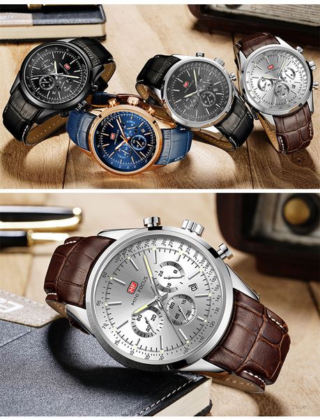 men's watches waterproof casual business watch for men chronograph black fashion quartz wristwatches calendar with leather strap, Slivery;brown
men's watches waterproof casual business watch for men chronograph black fashion quartz wristwatches calendar with leather strap, Slivery;brown