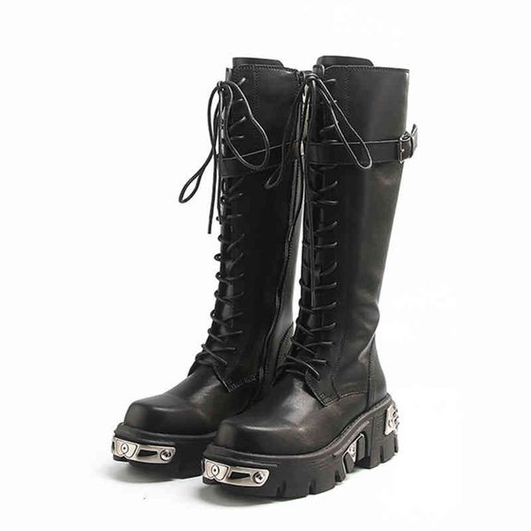 boots new soft leather women knee high thick heel platform ladies knight boot lace up long botas mujer arix, Black
boots new soft leather women knee high thick heel platform ladies knight boot lace up long botas mujer arix, Black
