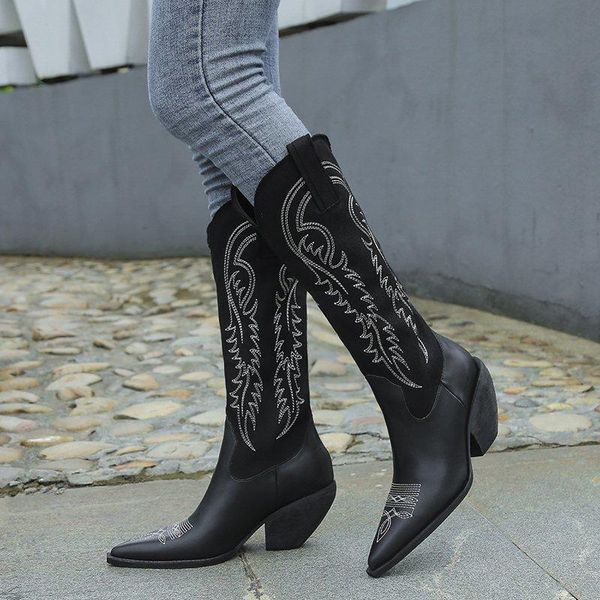 boots 2021 embroidered long female autumn solid color all-match chunky heel vintage hose, Black
boots 2021 embroidered long female autumn solid color all-match chunky heel vintage hose, Black