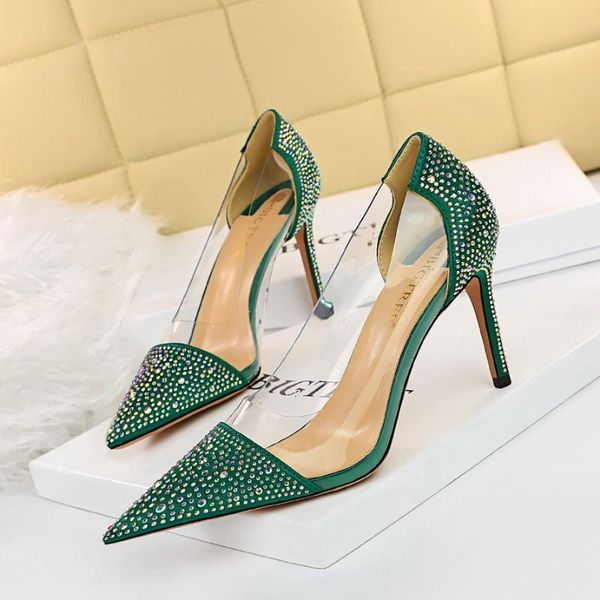 dress shoes 2021 high-heeled shallow mouth pointed toe hollow transparent stitching high heels rhinestone ladies single, Black
dress shoes 2021 high-heeled shallow mouth pointed toe hollow transparent stitching high heels rhinestone ladies single, Black