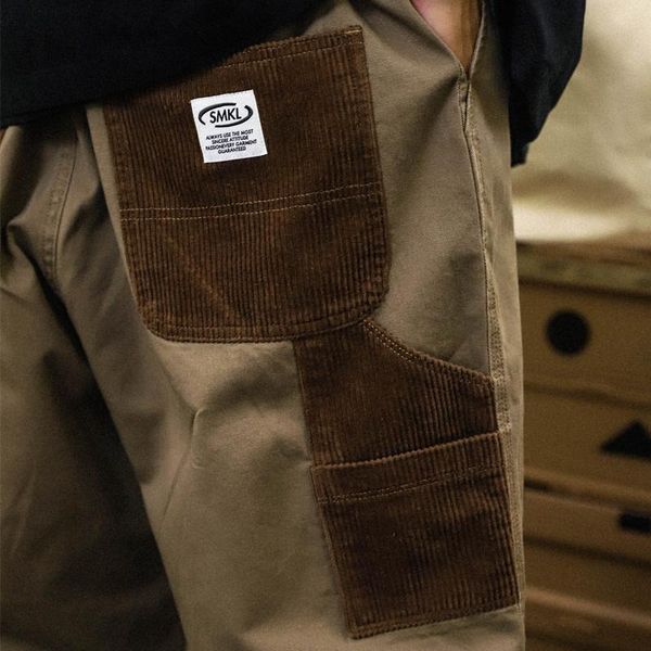 men's pants tdfr patchwork cargo men corduroy contrast stitch trousers mens streetwear loose casual, Black
men's pants tdfr patchwork cargo men corduroy contrast stitch trousers mens streetwear loose casual, Black