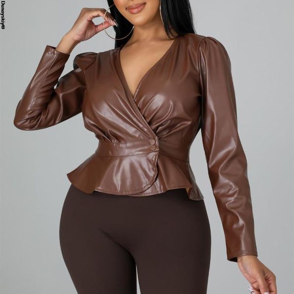 women's leather & faux 2021 autumn winter long sleeve v-neck pu skinny short jacket women solid black
women's leather & faux 2021 autumn winter long sleeve v-neck pu skinny short jacket women solid black