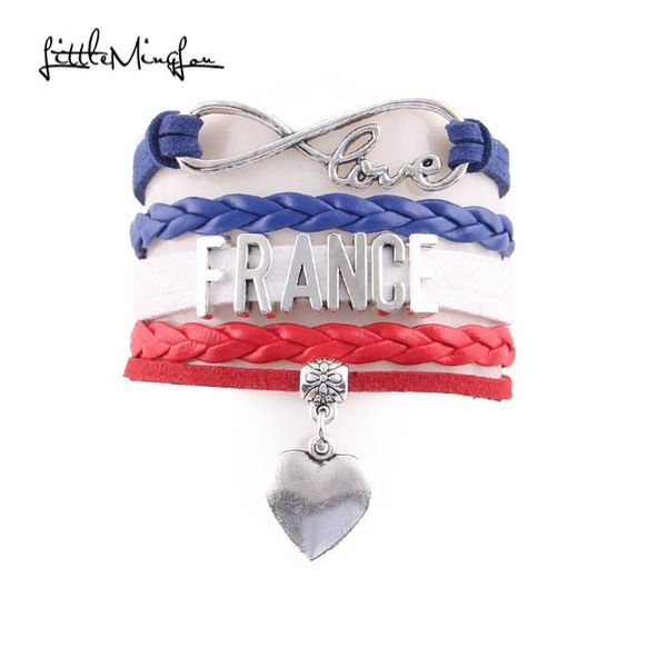 charm bracelets little minglou infinity love france bracelet heart leather wrap men & bangles for women jewelry country gift, Golden;silver
charm bracelets little minglou infinity love france bracelet heart leather wrap men & bangles for women jewelry country gift, Golden;silver