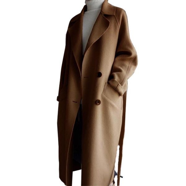 women's wool & blends womens lapel cashmere blend belt trench coat outwear oversize jacket parka abrigos mujer invierno, Black
women's wool & blends womens lapel cashmere blend belt trench coat outwear oversize jacket parka abrigos mujer invierno, Black