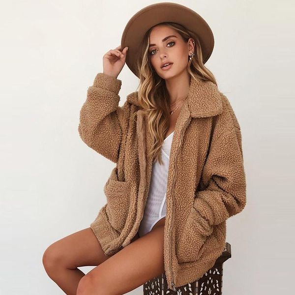 women's jackets 2021 autumn jacket women faux lamb fur plus size coats oversize warm thick fleece overcoat femme zipper casual winter o, Black;brown
women's jackets 2021 autumn jacket women faux lamb fur plus size coats oversize warm thick fleece overcoat femme zipper casual winter o, Black;brown
