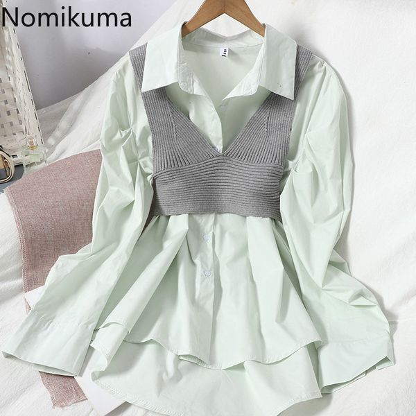 nomikuma two piece blouse sets puff sleeve medium-long blouses shirt + knitted slim high waist short vest women outfits 6d869 210427, White
nomikuma two piece blouse sets puff sleeve medium-long blouses shirt + knitted slim high waist short vest women outfits 6d869 210427, White