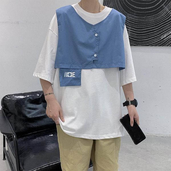 summer men splicing fake two t-shirt male ins comfortable loose short sleeve xxl men's t-shirts, White;black
summer men splicing fake two t-shirt male ins comfortable loose short sleeve xxl men's t-shirts, White;black