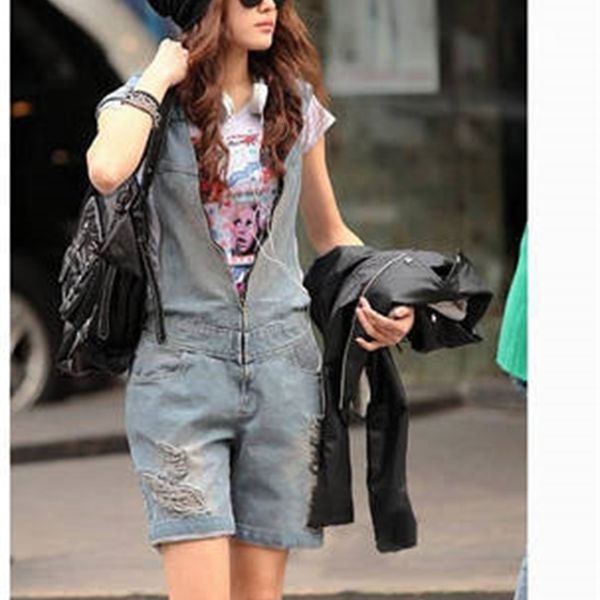 women's jumpsuits & rompers knee overall jean elastic waist denim straps short pants ladies shorts with a hat and one-piece overal, Black;white
women's jumpsuits & rompers knee overall jean elastic waist denim straps short pants ladies shorts with a hat and one-piece overal, Black;white