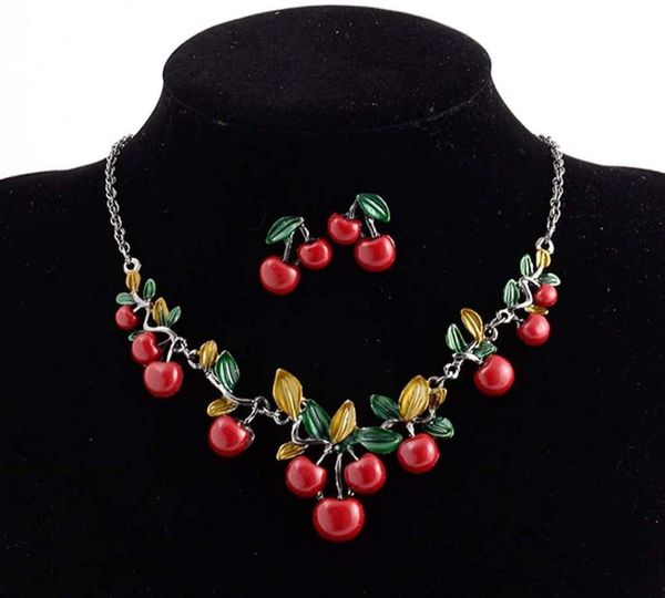 earrings & necklace european and american jewelry cute cherry set fashion dinner dress temperament matching accessories, Silver
earrings & necklace european and american jewelry cute cherry set fashion dinner dress temperament matching accessories, Silver