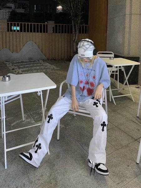 crosin ch crosin white cross micro trumpet hiphop sp97 high street loose straight pants, Black;white
crosin ch crosin white cross micro trumpet hiphop sp97 high street loose straight pants, Black;white