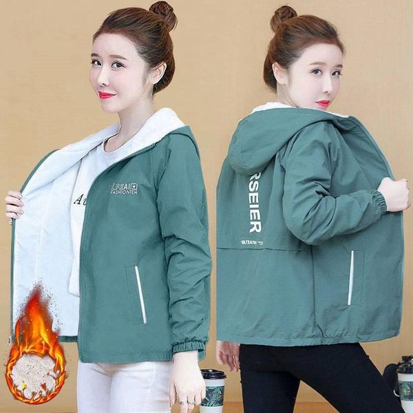 women's trench coats plus velvet thick winter coat for women hooded short windbreaker jacket female autumn warm zipper personality 4xl, Tan;black
women's trench coats plus velvet thick winter coat for women hooded short windbreaker jacket female autumn warm zipper personality 4xl, Tan;black