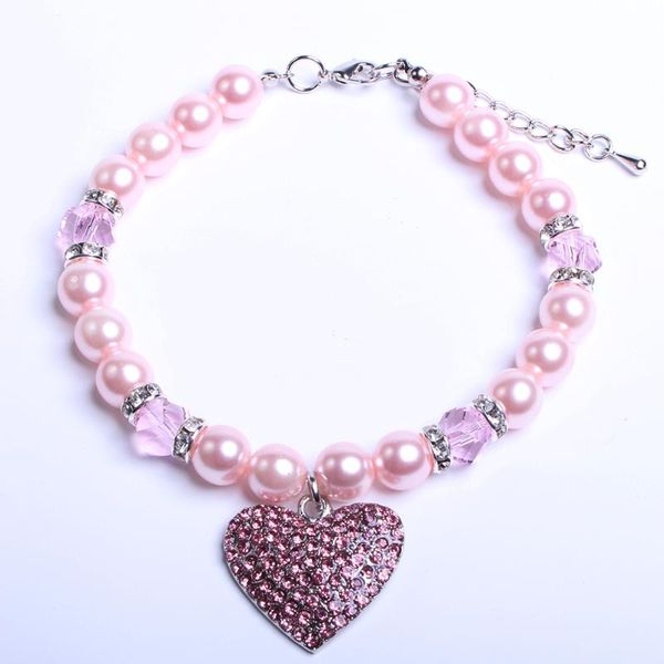 dog cat pearls necklace collar crystal heart charm pendant pet puppy jewelry collars & leashes
dog cat pearls necklace collar crystal heart charm pendant pet puppy jewelry collars & leashes