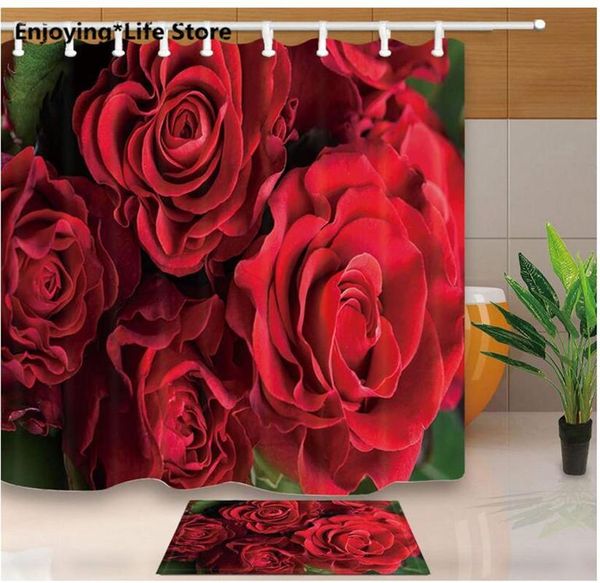 shower curtains rose red flowers curtain set waterproof bathroom bath mat fabric rugs 72 x 12 hooks
shower curtains rose red flowers curtain set waterproof bathroom bath mat fabric rugs 72 x 12 hooks