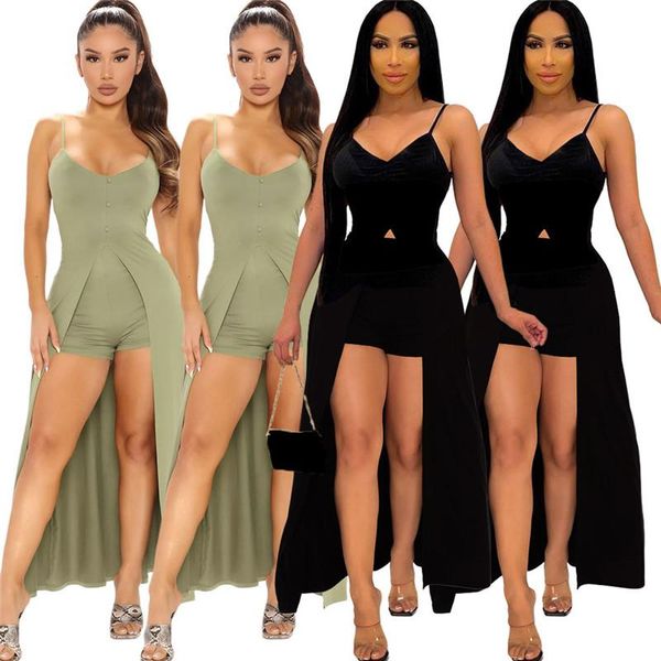 women's tracksuits wuhe nightclub 2 piece suits spaghetti strap sleeveless breast wrap front high split and short pants casual party ou, Gray
women's tracksuits wuhe nightclub 2 piece suits spaghetti strap sleeveless breast wrap front high split and short pants casual party ou, Gray