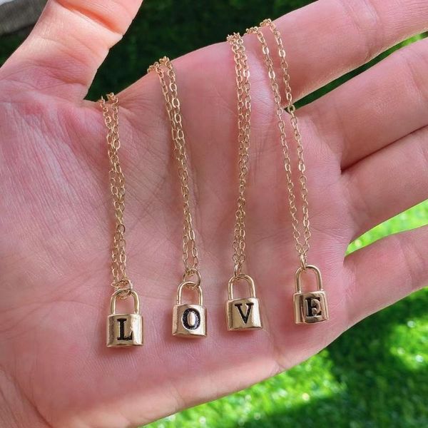 pendant necklaces 10pcs gold alphabet initial padlock necklace charms brass chain jewelry english letters customization, Silver
pendant necklaces 10pcs gold alphabet initial padlock necklace charms brass chain jewelry english letters customization, Silver