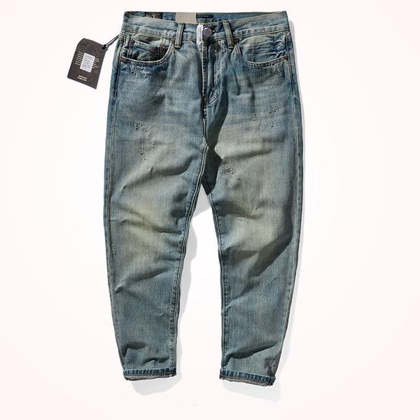 men's jeans 2021 autumn and winter american retro denim straight fashion heavyweight washed old tapered casual pencil pants, Blue
men's jeans 2021 autumn and winter american retro denim straight fashion heavyweight washed old tapered casual pencil pants, Blue