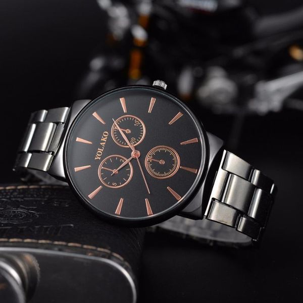 wristwatches men black stainless steel watch luxury male quartz casual clock yolako brand relogio masculino, Slivery;brown
wristwatches men black stainless steel watch luxury male quartz casual clock yolako brand relogio masculino, Slivery;brown