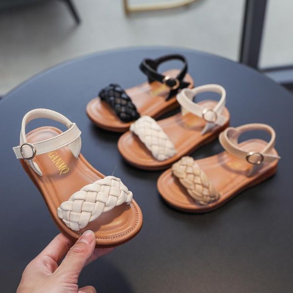 sandals summer girls sandal pu leather weave beach shoes for princess buckle comfortable soft sole anti slip children, Black;red
sandals summer girls sandal pu leather weave beach shoes for princess buckle comfortable soft sole anti slip children, Black;red