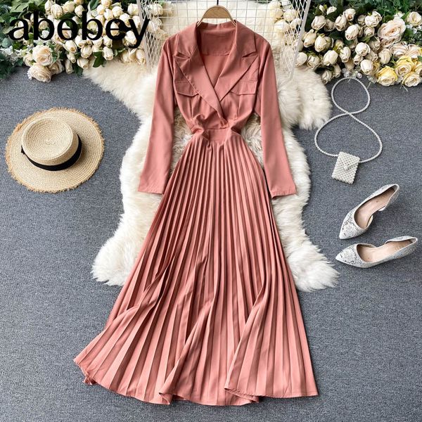 women korean pleated dress vintage v neck long sleeve vacation a line autumn solid casual office lady 210512, Black;gray
women korean pleated dress vintage v neck long sleeve vacation a line autumn solid casual office lady 210512, Black;gray