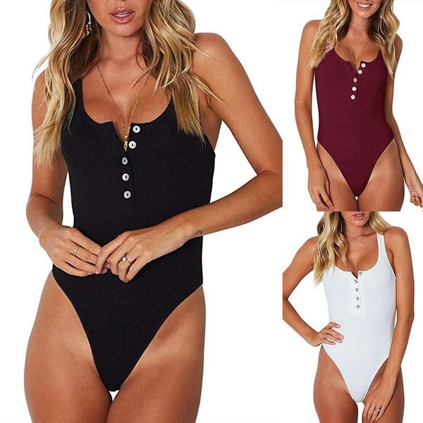 women's jumpsuits & rompers summer black bodysuits skinny buttons sleeveless tank bodysuit women shirt 2021 fashion body mujer, Black;white
women's jumpsuits & rompers summer black bodysuits skinny buttons sleeveless tank bodysuit women shirt 2021 fashion body mujer, Black;white