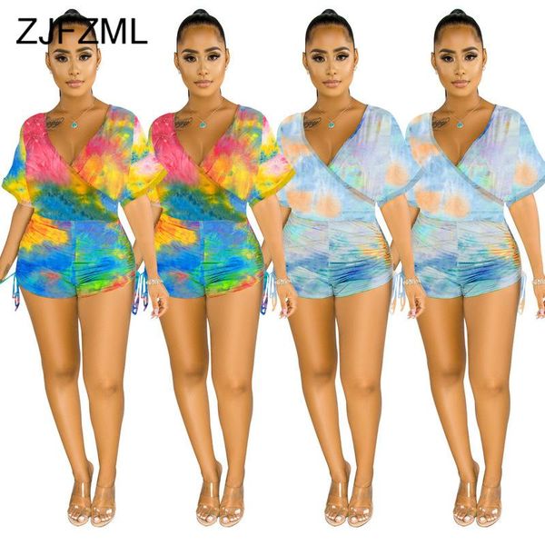 rainbow tie dye print rompers womens jumpsuit deep v neck short sleeve playsuit summer high waist ruched beach bodysuits women's jumpsu, Black;white
rainbow tie dye print rompers womens jumpsuit deep v neck short sleeve playsuit summer high waist ruched beach bodysuits women's jumpsu, Black;white